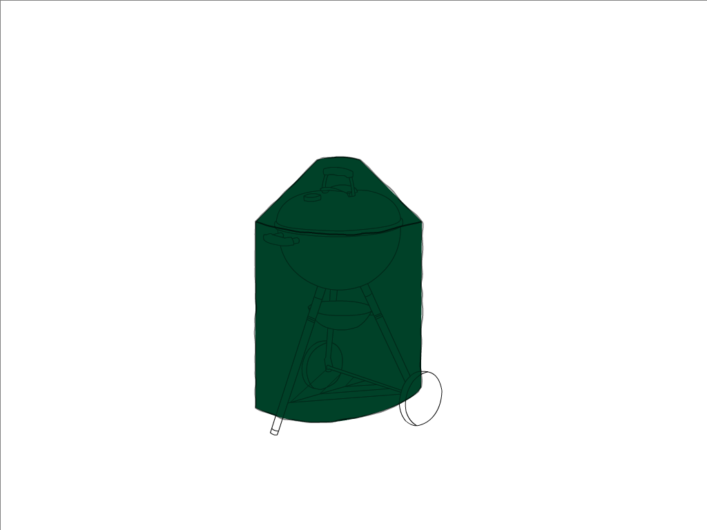 Housse de barbecue   en Protect cover 705 670gr/m², toile PVC Etanche Vert sapin RAL 6005