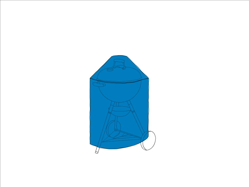 Housse de barbecue   en Protect cover 705 670gr/m², toile PVC Etanche Bleu clair RAL 5015