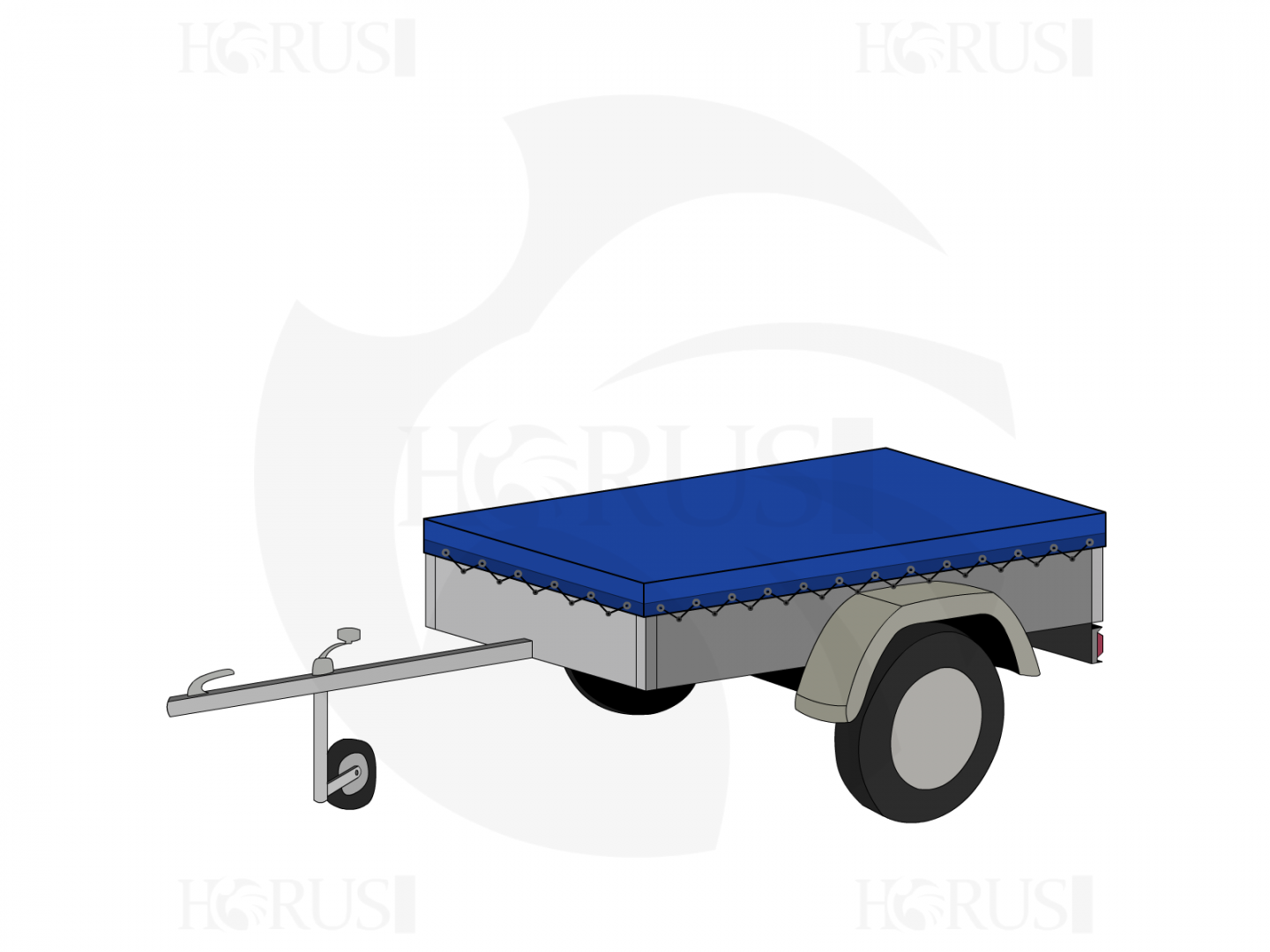 Bâche pour remorque LIDER LID39350      robust2m en Membrane PVC 670gr/m² Bleu foncé RAL 5002