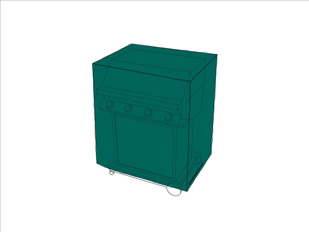 Housse de barbecue   en Membrane PVC 670gr/m² Vert industrie RAL 6026