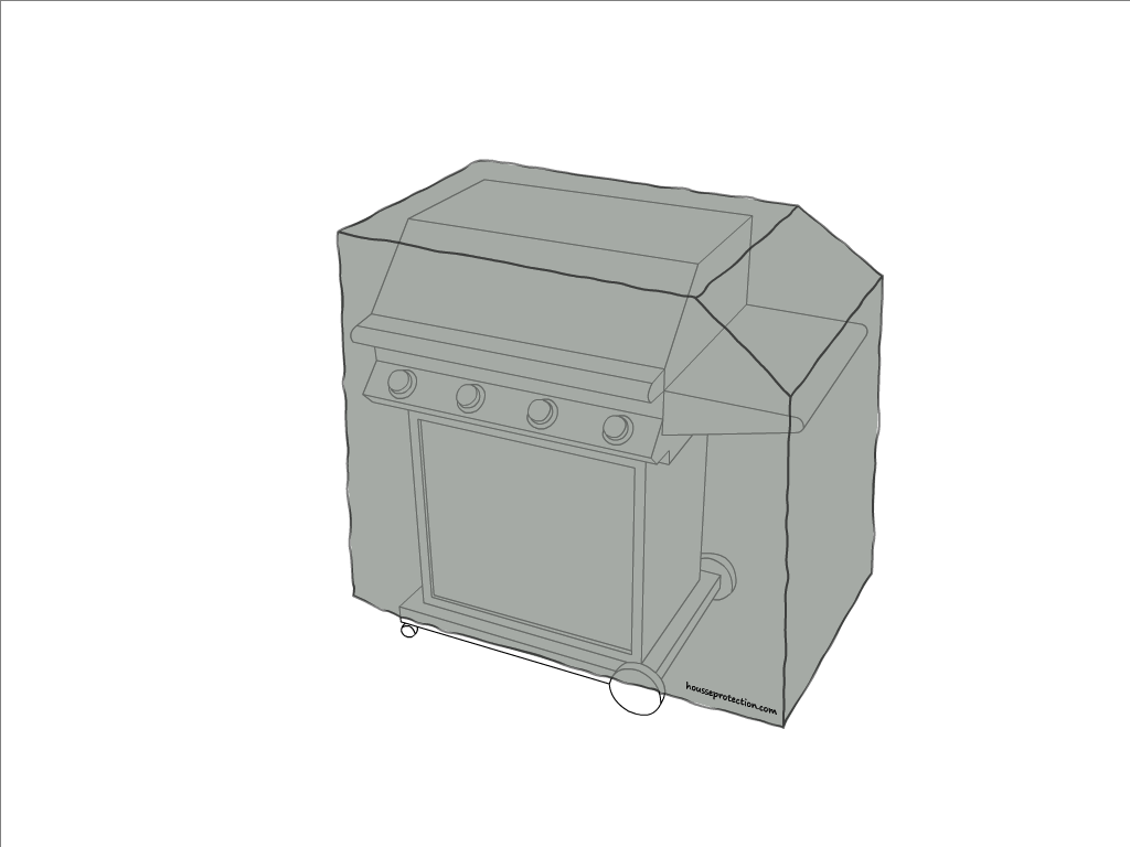 Housse de barbecue   en Membrane PVC 670gr/m² Gris clair RAL 7038