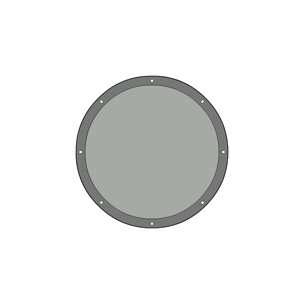 Bâche plate ronde en Protect 670 : La référence en matière de protection étanche Gris clair RAL 7038 d'une diamètre de 2.8000000000000003m