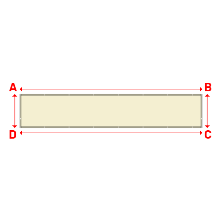 Bâche Rectangle en AustralMesh - Toile d'ombrage ajourée Naturel (759 AustralMesh) - 5.40x1.00m